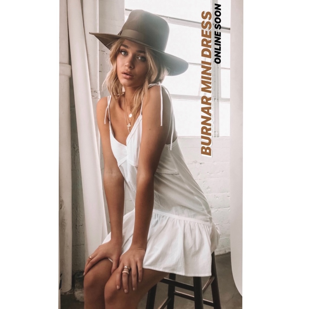White Frill Linen Dress